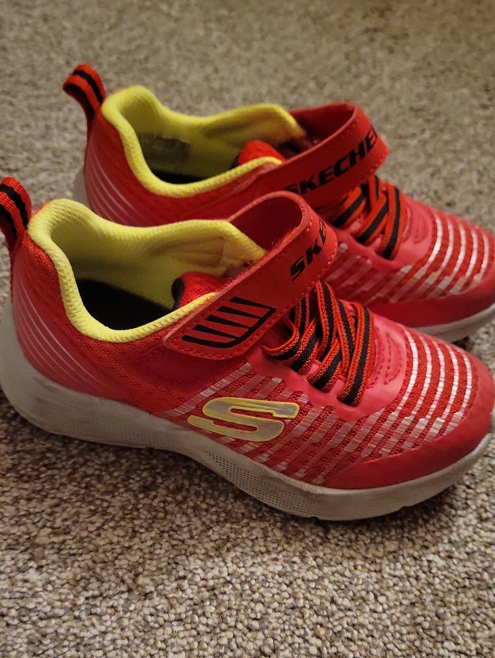 Skechers Kids Red and Yellow Sneakers